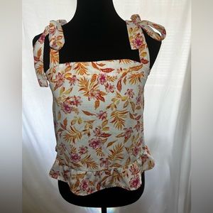 Hippie Rose Tie Shoulder Top